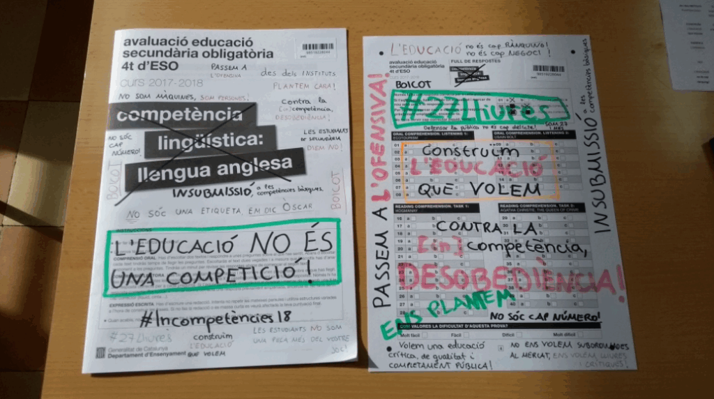 Alumnos boicotean las pruebas externas de evaluación de la ESO