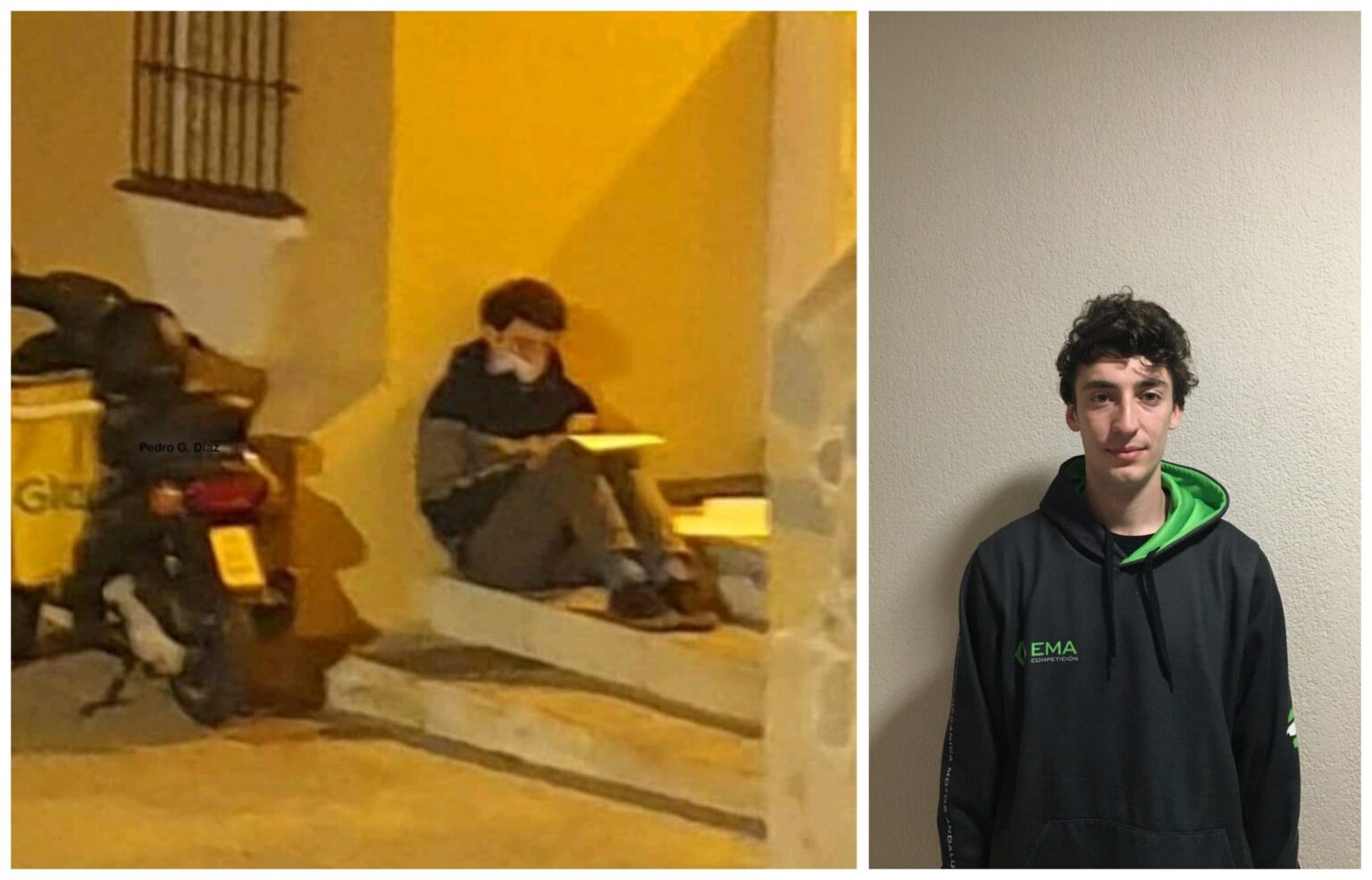 Qui és el repartidor que estudia sota el fanal la foto del qual s’ha fet viral?