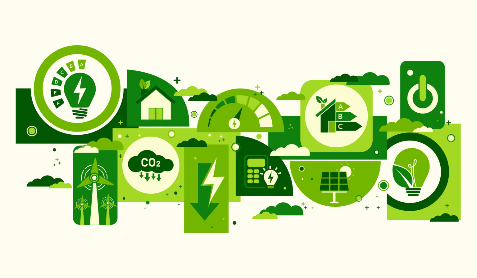 House energy efficiency, energy efficient rating class concept, eco home renovation save cost. Low-consumption ecological house. Green Building for Sustainable Development Concept